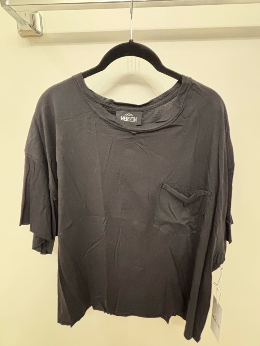 Women’s Black Short-Sleeve Pocket Tee